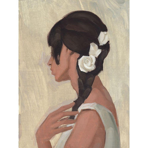 Female Portrait II Black Modern Wood Framed Art Print by Green, Jacob