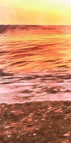 Days End II White Modern Wood Framed Art Print with Double Matting by Saunders, Alonzo