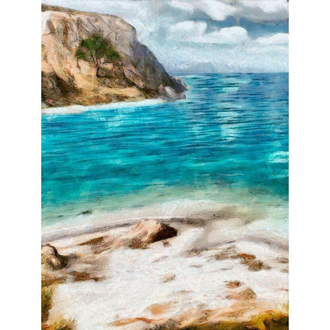 Seaside Views I Black Modern Wood Framed Art Print by Saunders, Alonzo