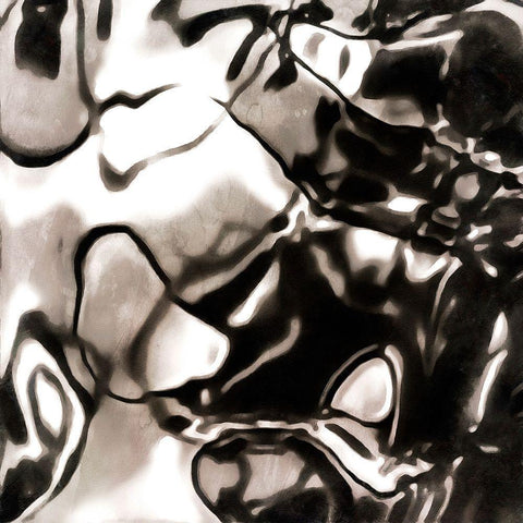 Shimmering Glow I Black Modern Wood Framed Art Print with Double Matting by Saunders, Alonzo