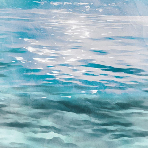 Shimmering Waters I White Modern Wood Framed Art Print by Saunders, Alonzo