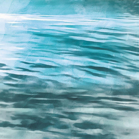 Shimmering Waters II White Modern Wood Framed Art Print with Double Matting by Saunders, Alonzo