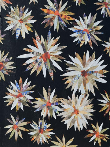 Starburst Too II White Modern Wood Framed Art Print with Double Matting by Avondet, Natalie