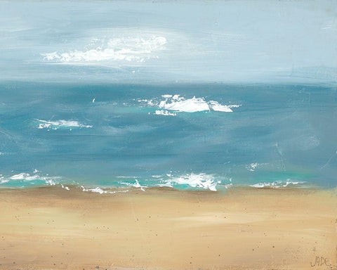 By the Beach II White Modern Wood Framed Art Print with Double Matting by Reynolds, Jade