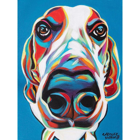 Nosey Dog I Black Modern Wood Framed Art Print by Vitaletti, Carolee