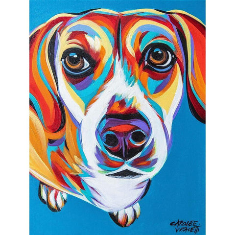 Nosey Dog II Black Modern Wood Framed Art Print with Double Matting by Vitaletti, Carolee