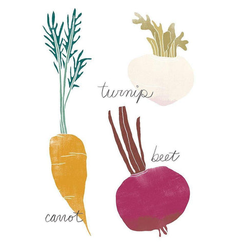 Simple Veggies I White Modern Wood Framed Art Print by Vess, June Erica