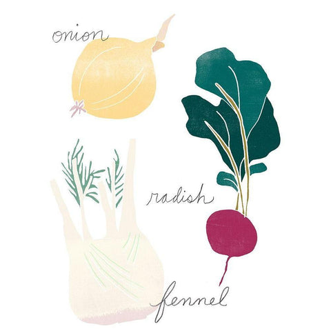 Simple Veggies II Black Modern Wood Framed Art Print with Double Matting by Vess, June Erica