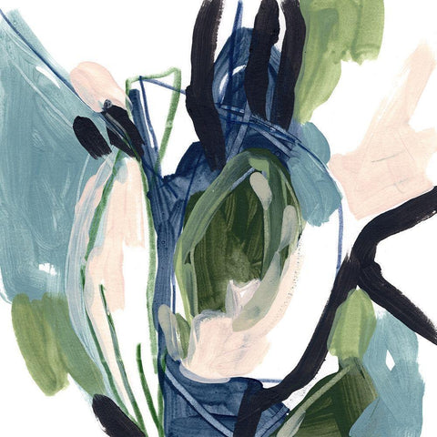 Stratagem II Black Modern Wood Framed Art Print by Vess, June Erica