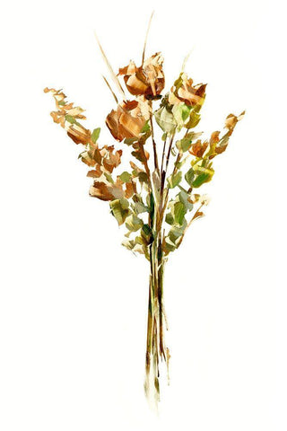 Autumn Roses I Black Ornate Wood Framed Art Print with Double Matting by Harper, Ethan