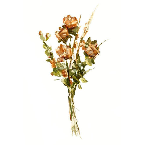 Autumn Roses II Gold Ornate Wood Framed Art Print with Double Matting by Harper, Ethan