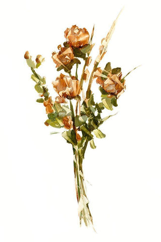 Autumn Roses II Black Ornate Wood Framed Art Print with Double Matting by Harper, Ethan