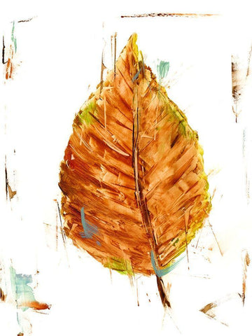 Autumn Leaf Study III White Modern Wood Framed Art Print with Double Matting by Harper, Ethan