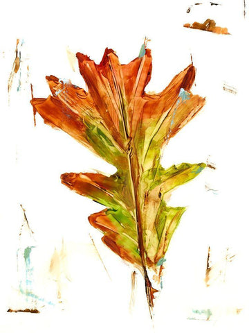 Autumn Leaf Study IV White Modern Wood Framed Art Print with Double Matting by Harper, Ethan
