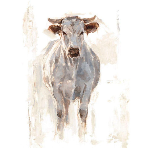 Sunlit Cows I White Modern Wood Framed Art Print by Harper, Ethan