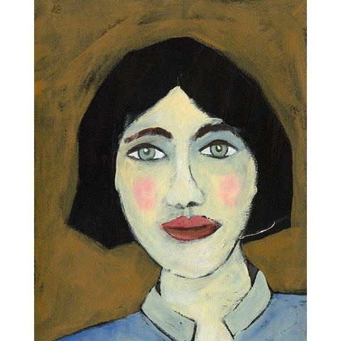 Green Eyed Girl II Gold Ornate Wood Framed Art Print with Double Matting by Moore, Regina