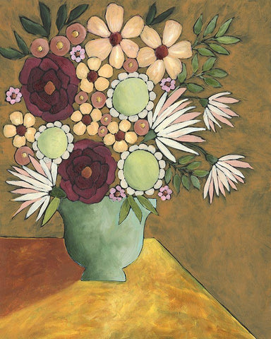 Table Arrangement I Black Ornate Wood Framed Art Print with Double Matting by Moore, Regina