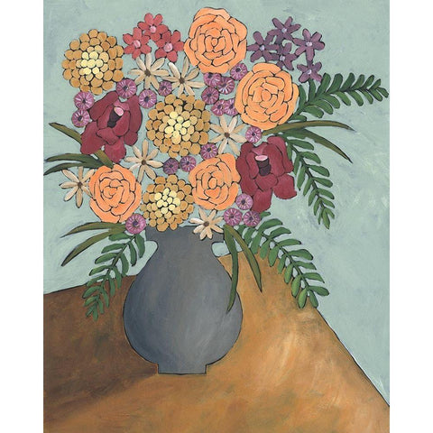 Table Arrangement II Black Modern Wood Framed Art Print with Double Matting by Moore, Regina