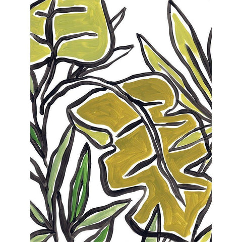 Naive Foliage III Black Modern Wood Framed Art Print by Vess, June Erica
