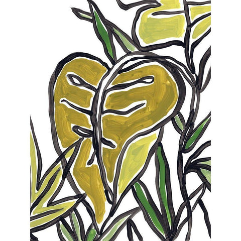 Naive Foliage IV Black Modern Wood Framed Art Print by Vess, June Erica