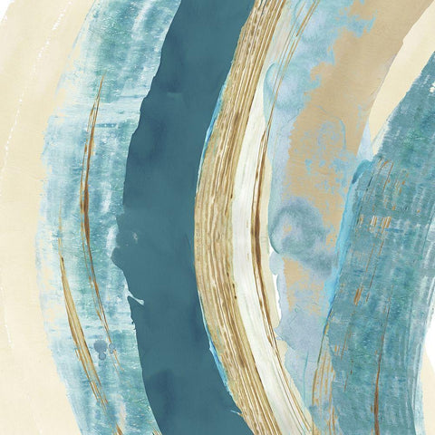 Making Blue Waves II Black Modern Wood Framed Art Print by Kouta, Flora