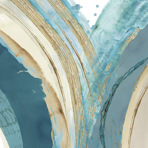 Making Blue Waves IV Gold Ornate Wood Framed Art Print with Double Matting by Kouta, Flora