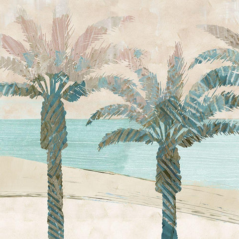 Retro Palms I White Modern Wood Framed Art Print by Kouta, Flora