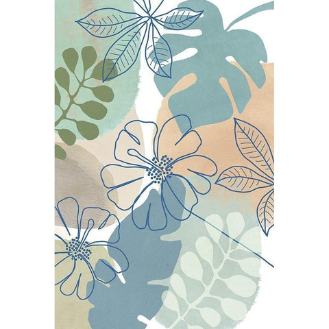 Tropical Flower Power II Black Modern Wood Framed Art Print by Kouta, Flora