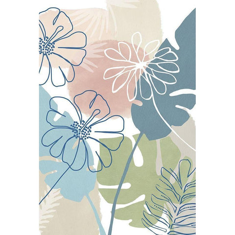 Tropical Flower Power III Black Modern Wood Framed Art Print with Double Matting by Kouta, Flora