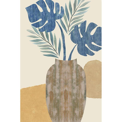 Indigo Yellow Still Life I Black Modern Wood Framed Art Print by Kouta, Flora