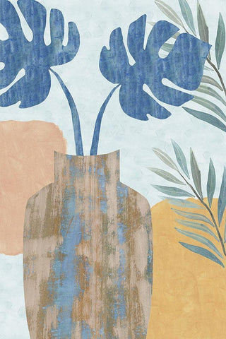 Indigo Yellow Still Life IV Black Ornate Wood Framed Art Print with Double Matting by Kouta, Flora