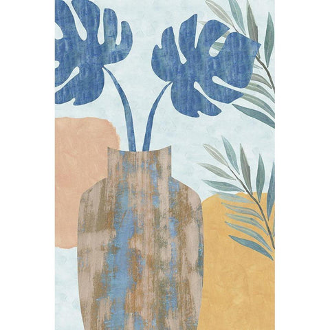 Indigo Yellow Still Life IV Black Modern Wood Framed Art Print by Kouta, Flora