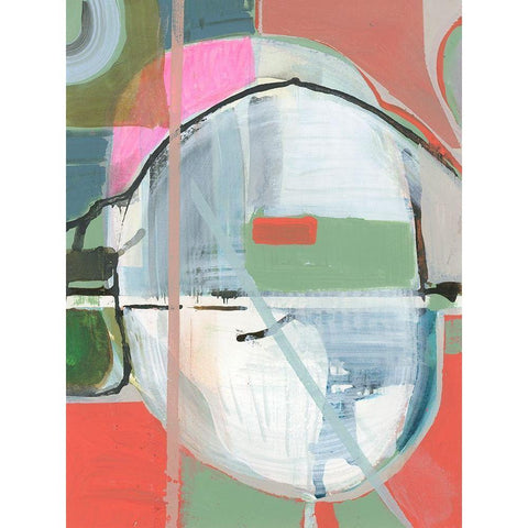 Collage I Black Modern Wood Framed Art Print with Double Matting by Cartissi