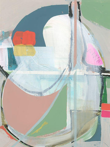 Collage II White Modern Wood Framed Art Print with Double Matting by Cartissi