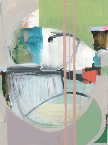 Collage III White Modern Wood Framed Art Print with Double Matting by Cartissi