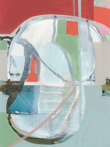 Collage IV White Modern Wood Framed Art Print with Double Matting by Cartissi