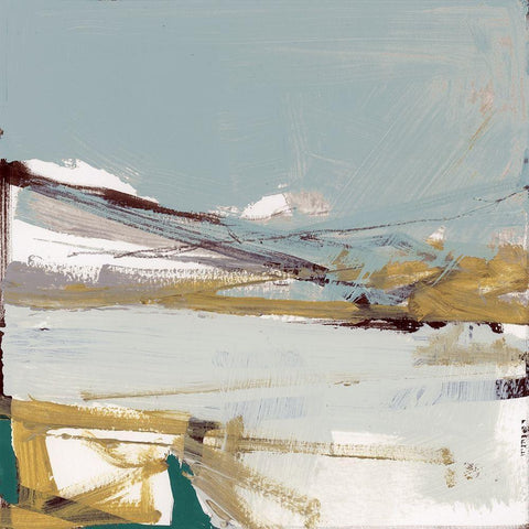 Dartmoor Blues III Black Modern Wood Framed Art Print with Double Matting by Cartissi