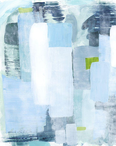 Oceanic Shimmer II White Modern Wood Framed Art Print with Double Matting by Popp, Grace