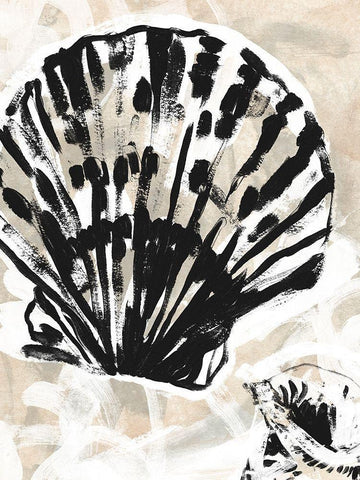 Sea Scumble I Black Ornate Wood Framed Art Print with Double Matting by Vess, June Erica