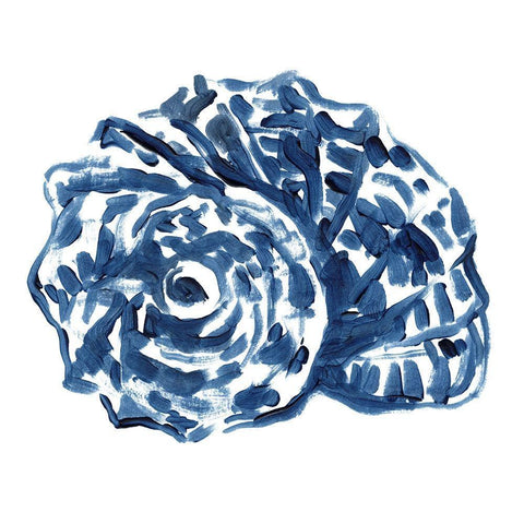 Beach Brushwork II White Modern Wood Framed Art Print with Double Matting by Vess, June Erica