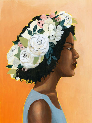 Modern Laurel I White Modern Wood Framed Art Print with Double Matting by Popp, Grace