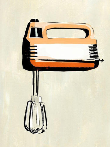 Retro Kitchen Appliance III White Modern Wood Framed Art Print with Double Matting by Warren, Annie