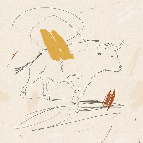 Big Bull I White Modern Wood Framed Art Print by Green, Jacob