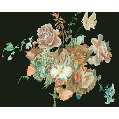 Blooming in the Dark III Black Modern Wood Framed Art Print with Double Matting by Wang, Melissa