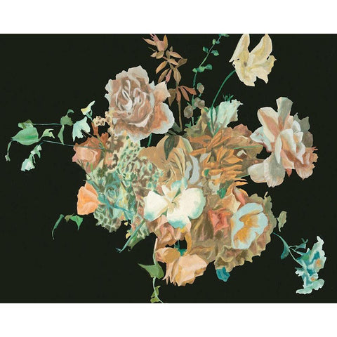Blooming in the Dark III Gold Ornate Wood Framed Art Print with Double Matting by Wang, Melissa