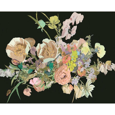 Blooming in the Dark IV Black Modern Wood Framed Art Print with Double Matting by Wang, Melissa