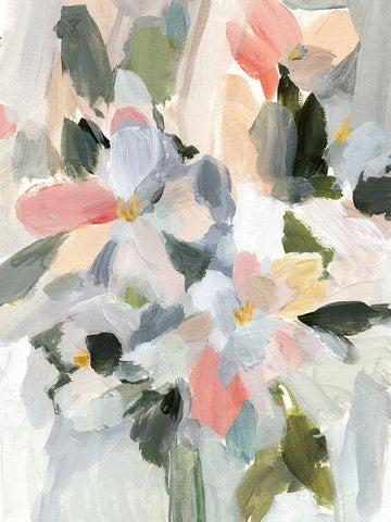 Soft as Petals I White Modern Wood Framed Art Print with Double Matting by Warren, Annie