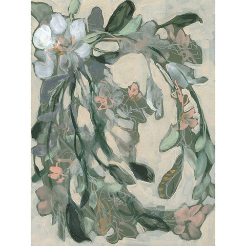 Cascading Bouquet I Black Modern Wood Framed Art Print with Double Matting by Goldberger, Jennifer