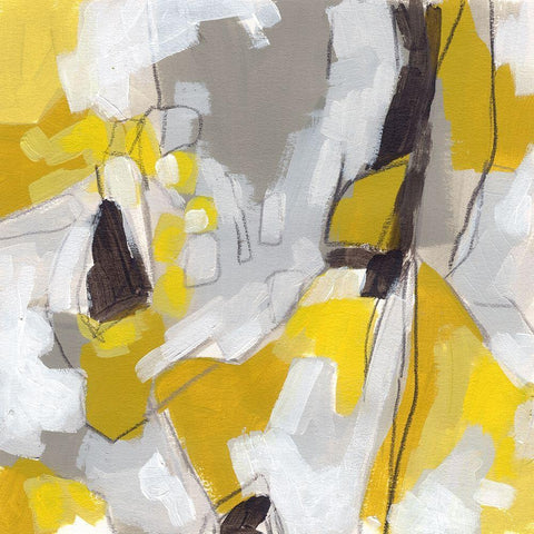 Citron Confetti II Black Modern Wood Framed Art Print by Vess, June Erica