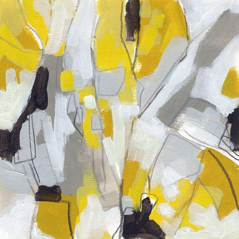 Citron Confetti III Black Modern Wood Framed Art Print with Double Matting by Vess, June Erica